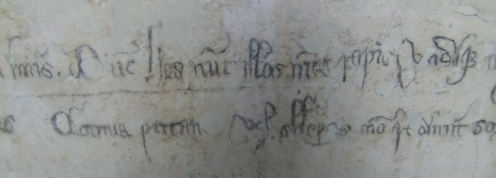 Acle Norfolk St Edmund plague graffiti detail 2
