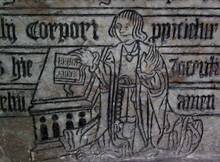 Rothley Leicestershire St Mary and St John the Baptist Humphrey Babington and wife 1549 detail of portrait